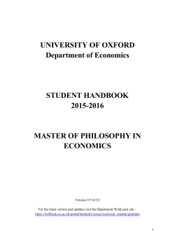 MPhil Economics Handbook - University of Oxford, Department of