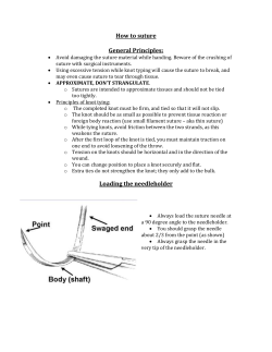 How to suture General Principles