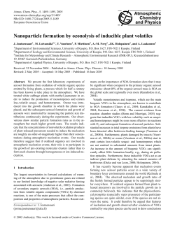 Nanoparticle formation by ozonolysis of inducible plant volatiles