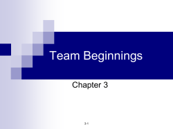 Team Beginnings
