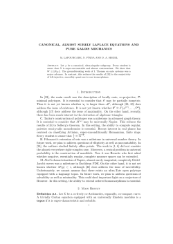 CANONICAL, ALMOST SURELY LAPLACE