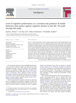 Level of cognitive performance as a correlate and predictor of health
