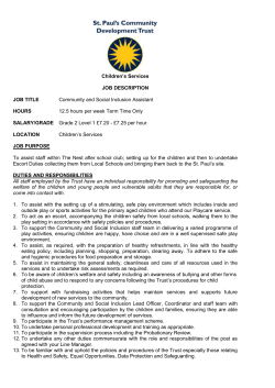 headteacher job description - St Paul`s Community Development Trust