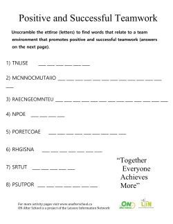 Unscramble the ettlrse (letters) to find words that relate to a team