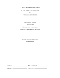 Layout and Procedure Re-Design of DCPP Receiving Warehouse
