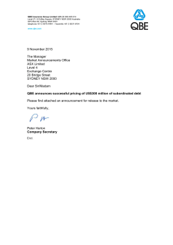 Successful pricing US$300m of sub debt - FOR ASX