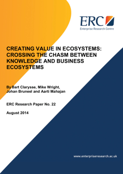creating value in ecosystems: crossing the chasm between