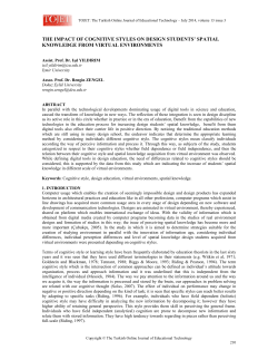 The Impact of Cognitive Styles on Design Students` Spatial