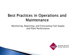 Monitoring, Reporting, and Forecasting Fuel Supply and Plant
