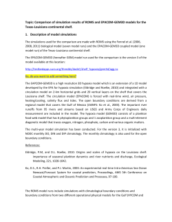 Topic: Comparison of simulation results of ROMS and EPACOM