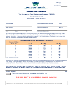 TEFAP - Central Pennsylvania Food Bank