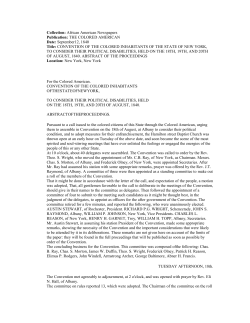Convention of the Colored Inhabitants of the State of