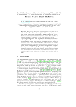 Fitness Causes Bloat: Mutation