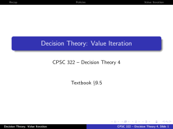 Decision Theory: Value Iteration