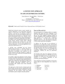 A STEP BY STEP APPROACH TO ADVANCED PROCESS CONTROL