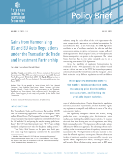Gains from Harmonizing US and EU Auto Regulations under the
