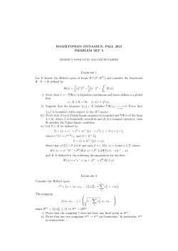 HAMILTONIAN DYNAMICS, FALL 2015 PROBLEM SET 5 Exercise