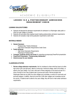 Career Guidance WA Grades 6-8 College Bound Scholarship