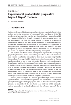 Experimental probabilistic pragmatics beyond Bayes` theorem
