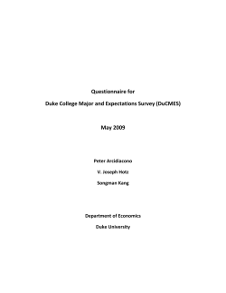 Questionnaire for Duke College Major and
