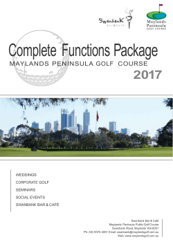 Complete Functions Package - Maylands Peninsula Golf Course