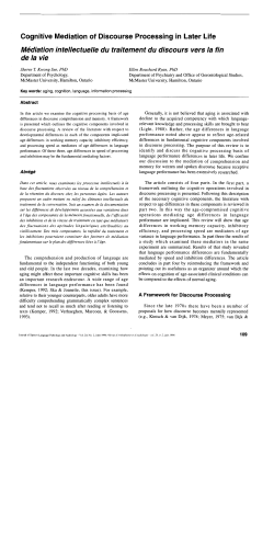 Cognitive Mediation of Discourse Processing in Later Life