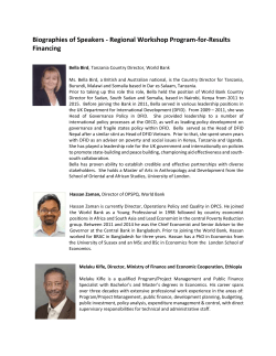 Biographies of Speakers - Regional Workshop Program-for