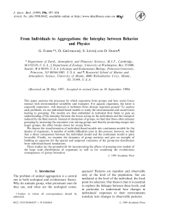 From Individuals to Aggregations: the Interplay between Behavior