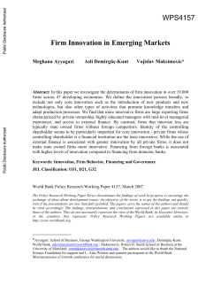 Firm Innovation in Emerging Markets