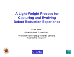 A Light-Weight Process for Capturing and Evolving Defect