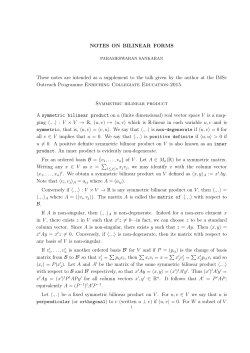 NOTES ON BILINEAR FORMS These notes are intended as a
