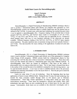 Solid State Lasers for Stereolithography 36