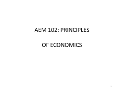 AEM 102: PRINCIPLES OF ECONOMICS