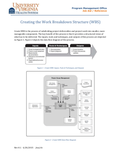 Creating a WBS - UVA Health System
