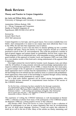 Theory and Practice in Corpus Linguistics