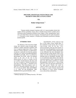 PHYTOPLANKTON QUANTUM YIELD AND PIGMENT