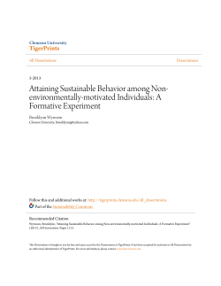 Attaining Sustainable Behavior among Non