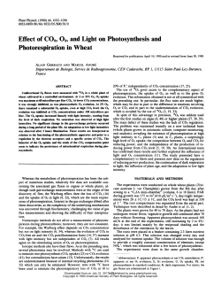 Effect of CO2, 02, and Light on Photosynthesis and Photorespiration