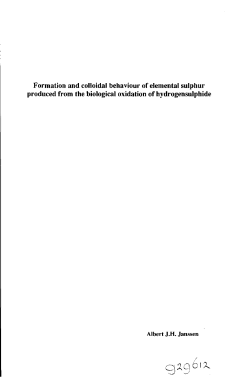 Formation and colloidal behaviour of elemental sulphur produced
