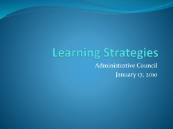 Learning Strategies - NESD Curriculum Corner