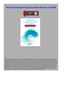 PDF Cognitive Communication Disorders