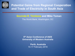 Potential Gains from Regional Cooperation and Trade of Electricity