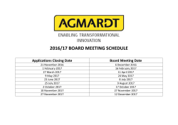 2016/17 BOARD MEETING SCHEDULE Applications
