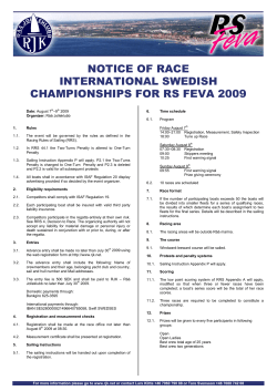 notice of race international swedish championships