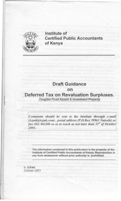 Draft Guidance on Deferred Tax on Revaluation Surpluses.