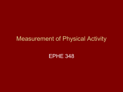 Measurement of Physical Activity