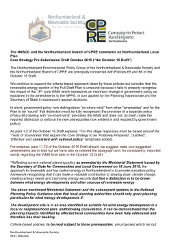 Nov 2015 submission by NEPG - Northumberland and Newcastle