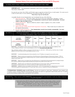 guidelines for completing immunization record