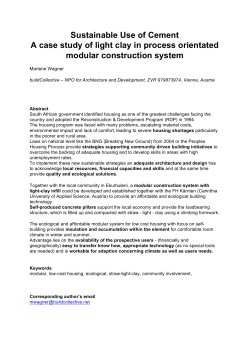 Sustainable Use of Cement A case study of light clay in process
