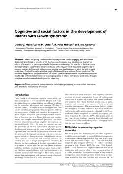 Cognitive and social factors in the development of infants with Down